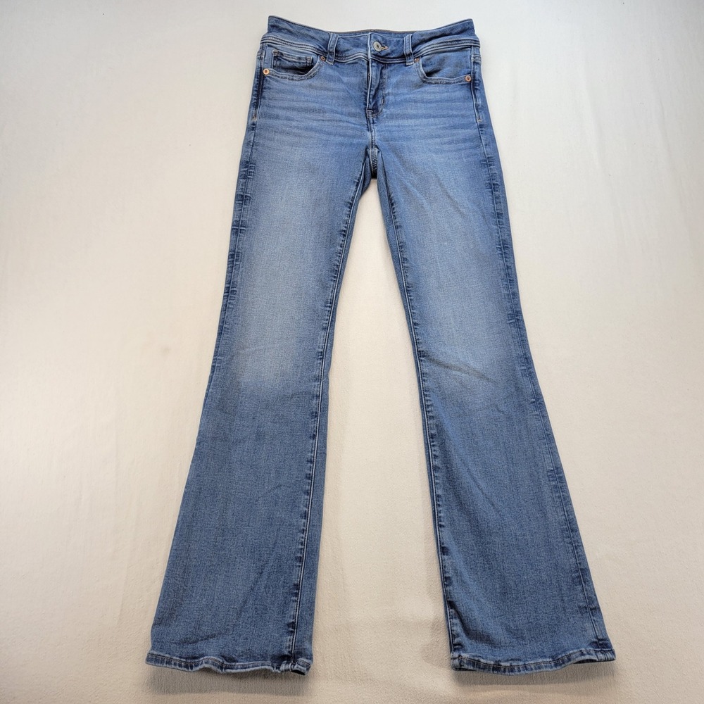 American Eagle Kick Boot Jeans Womens 0 Short Blue Bootcut Stretch Denim